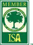 A green and white logo for the international society of arboriculture.